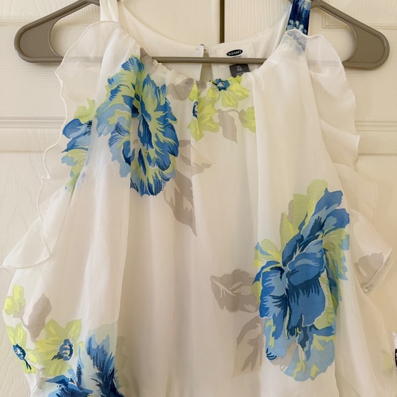 Old Navy White Floral Maxi Dress with Ruffle Sleeves. Size XL NWT - Picture 3 of 15